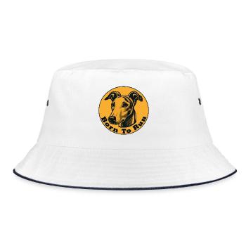 Whippet zum Laufen geboren - Bucket Hat - Weiß/Navy - Vorne