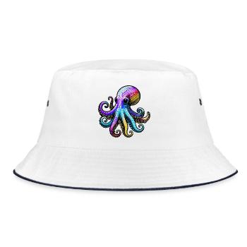 Octopus - Bucket Hat - white/navy - Front