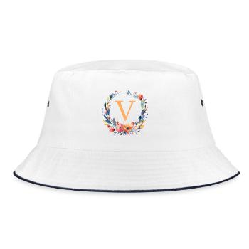 V Monogram, Couronne de fleurs, Personnalisable - Bob - blanc/marine - Devant
