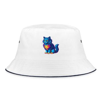 Laperm Chat Race Dessin Animé Kawaii Animal Pet - Bob - blanc/marine - Devant