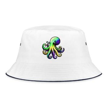 Octopus - Bucket Hat - white/navy - Front