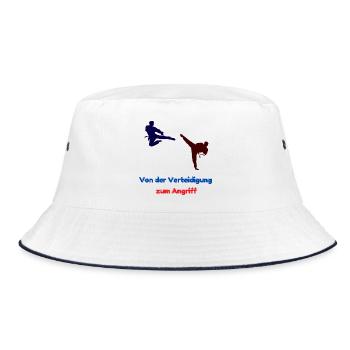 From defense to attack - Bucket Hat - white/navy - Front