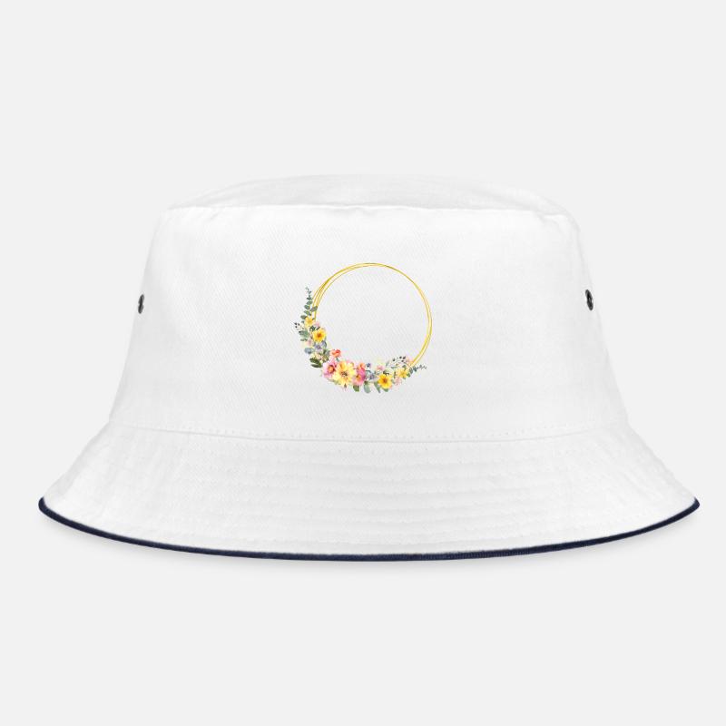 Coloré, couronne de fleurs, personnalisable - Bob - blanc/marine