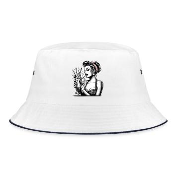 Rockabilly Milkshake Pin Up Fille Cadeau - Bob - blanc/marine - Devant