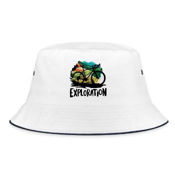 Vibrant Gravel Bike Adventure - Bucket Hat - white/navy - Front