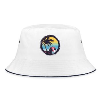 Soccer Drawing - Bucket Hat - white/navy - Front