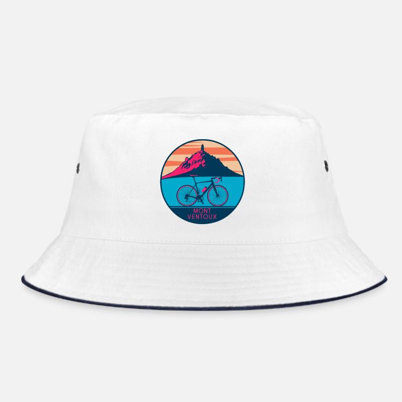 Design de T-shirt Mont Ventoux - Bucket Hat - Weiß/Navy