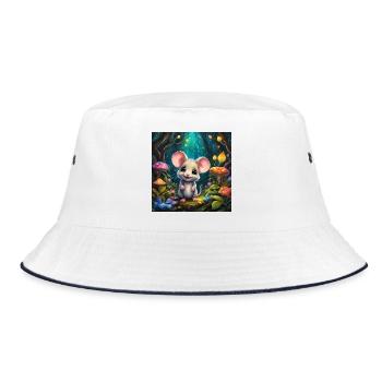 Eine niedliche - Bucket Hat - Weiß/Navy - Vorne