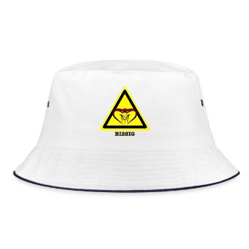 Beware of biting! - Bucket Hat - white/navy - Front