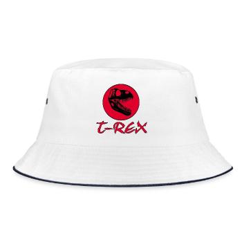 Tyrannosaurus Dinosaur - Bucket Hat - white/navy - Front