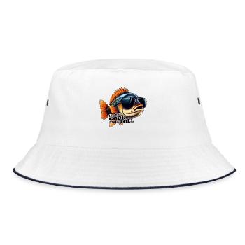 Poisson Lassen Sie die guten Zeiten rollen - Bucket Hat - Weiß/Navy - Vorne