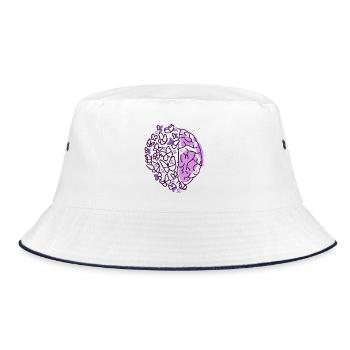 Brain Butterflies Purple Epilepsy Awareness - Bucket Hat - white/navy - Front