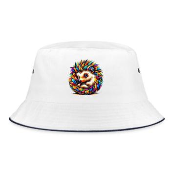 Hedgehog - Bucket Hat - white/navy - Front