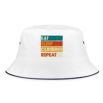 Eat Sleep Climb Repeat - Bucket Hat - white/navy - Front