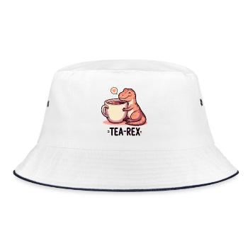 Tee Rex Tee-Rex Teetrinker Geschenk - Bucket Hat - Weiß/Navy - Vorne