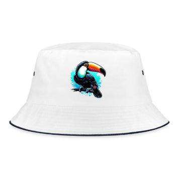Tukan - Bucket Hat - Weiß/Navy - Vorne