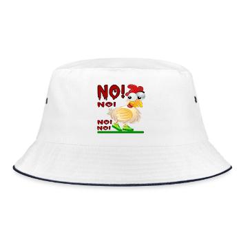 ANTWORT NEIN - HÜHNERSTALL - Bucket Hat - Weiß/Navy - Vorne