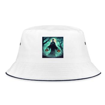 halloween, undead, monster, scary - Bucket Hat - white/navy - Front