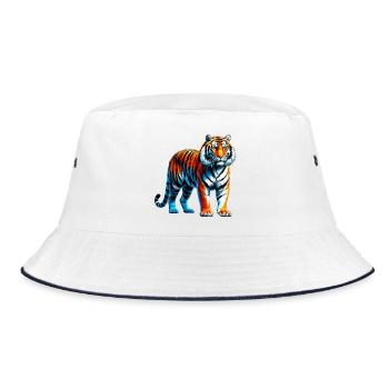 Tiger - Bucket Hat - Weiß/Navy - Vorne