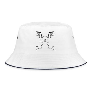 Moose at Christmas - Bucket Hat - white/navy - Front