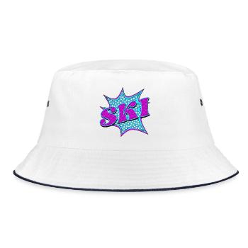 POPPART SKIING - SKIING SKIING - Bucket Hat - white/navy - Front