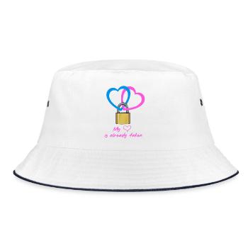 My heart is already taken - Bucket Hat - white/navy - Front