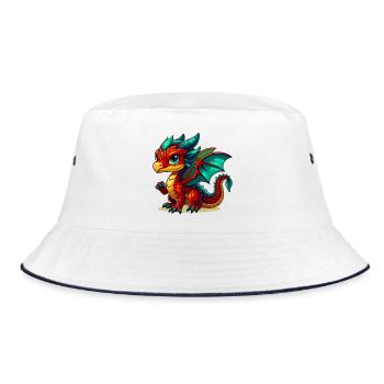 Dragon - Bucket Hat - white/navy - Front