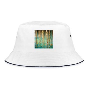 Forêt abstraite de fleurs et reflets - Bob - blanc/marine - Devant