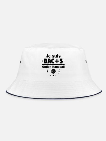 Bac+5 option handball, fête des pères, cadeau noël - Bob - blanc/marine - Devant