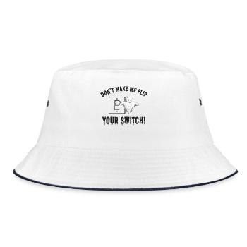 Electrician Halloween Switch Humor Voltage Spooky - Bucket Hat - white/navy - Front