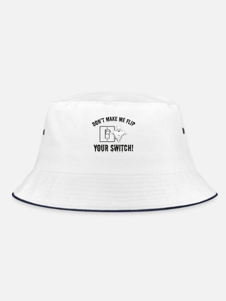 Electrician Halloween Switch Humor Voltage Spooky - Bucket Hat - white/navy - Front