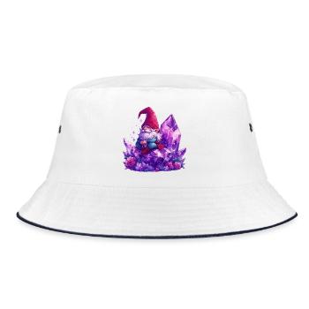 Gnom - Bucket Hat - Weiß/Navy - Vorne