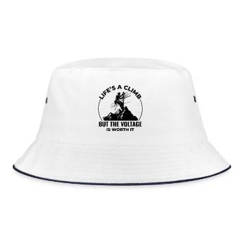 Lineman Voltage Climb Power Work Inspirational - Bucket Hat - white/navy - Front