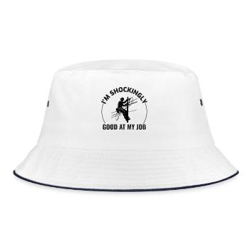 Lineman Humor Shockingly Good Job Electricity Work - Bucket Hat - white/navy - Front