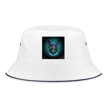 Owl with magical elements. - Bucket Hat - white/navy - Front