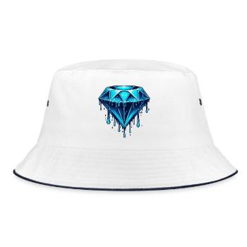 Diamant - Bucket Hat - Weiß/Navy - Vorne