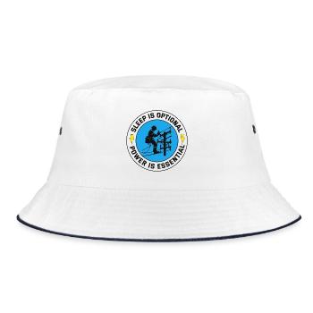 Lineman Power Essential Sleep Optional Dedication - Bucket Hat - white/navy - Front