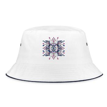Symmetrical Sparkles Blue Pink - Bucket Hat - white/navy - Front