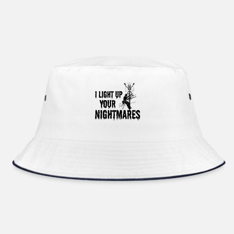 Lineman Halloween Nightmare Spooky Elektrisches Design Bucket Hat