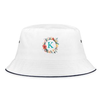 K Monogram, Couronne de fleurs, Personnalisable - Bob - blanc/marine - Devant