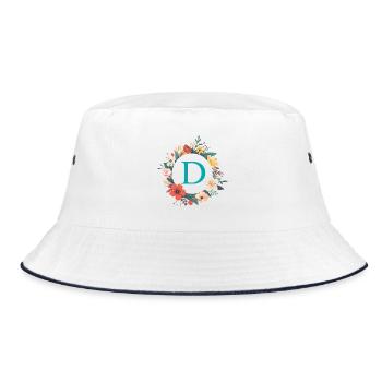 D Monogram, Couronne de fleurs, Personnalisable - Bob - blanc/marine - Devant