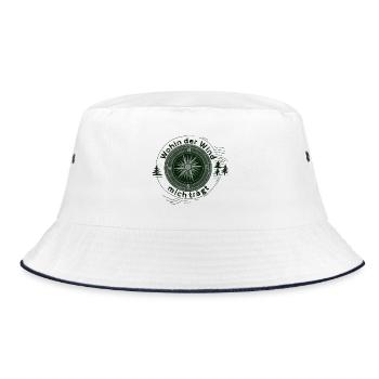 Compass Design – Where the Wind Takes Me - Bucket Hat - white/navy - Front