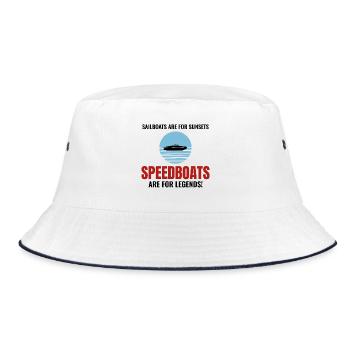 Speedboat Racing for Boaters and Thrill Seekers - Bucket Hat - white/navy - Front