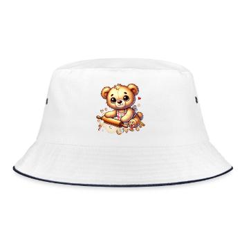 Baking Christmas Teddy – Sweet Festive Joy - Bucket Hat - white/navy - Front