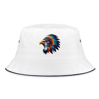 American Indian Eagle American Red Skins - Bucket Hat - white/navy - Front