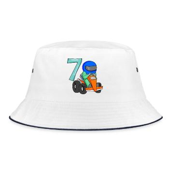 7e anniversaire motif racer - sept ans - Bob - blanc/marine - Devant