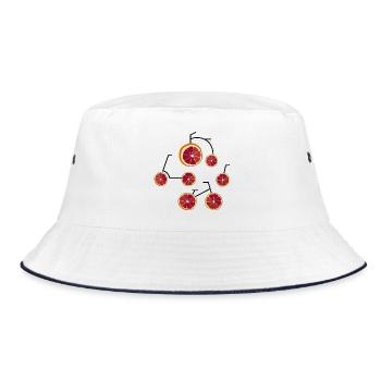 Blutorangen Fahrrad Humor Geschenk - Bucket Hat - Weiß/Navy - Vorne