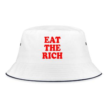 Eat the rich - Bucket Hat - white/navy - Front