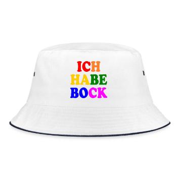 Ich habe bock - Bucket Hat - Weiß/Navy - Vorne