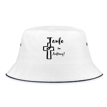Baptism on behalf of the fish dips into the cross Baptismal feast - Bucket Hat - white/navy - Front
